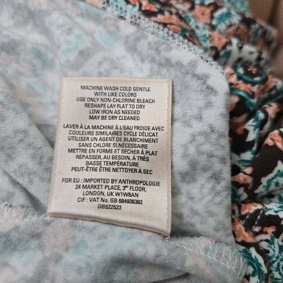 Anthropologie Maeve Hi Neck Swing Dress Multi Floral Print Size S #145 - Picture 8 of 8